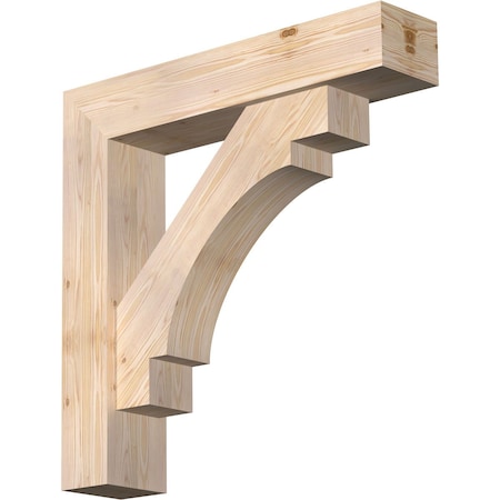 Ekena Millwork Merced Block Smooth Bracket w/ Offset Brace, Douglas Fir, 7 1/2"W x 36"D x 36"H BKT0806X36X36MRC05SDF